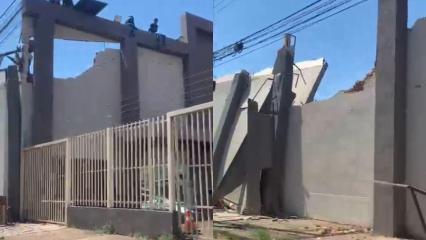 Bombeiros são chamados após o desabamento do telhado de uma igreja em Goiânia
